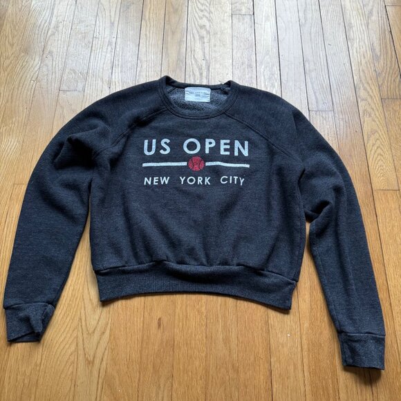 Sol Angeles Size S Charcoal Gray US Open New York City Crewneck Sweatshirt Smal - Picture 2 of 10